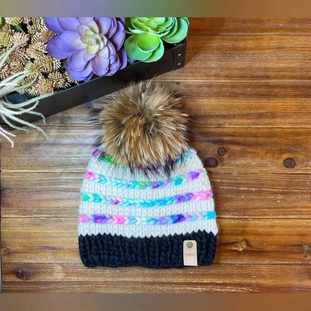 Malabrigo Merino Wool Hand Knit Hat Beanie By DimKnits